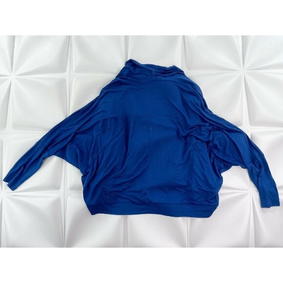 Coldwater Creek Sz S Blue Shawl Neck Cocoon Cardigan Jacket Jersey Knit Womens 8 - Picture 3 of 5